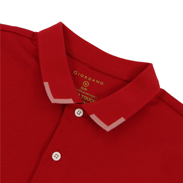 Cotton Interlock Knitted Collar Short Sleeve Slim Embroidery Liquid Touch Badge Polo