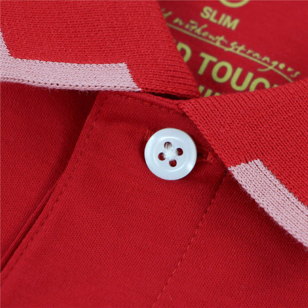 Cotton Interlock Knitted Collar Short Sleeve Slim Embroidery Liquid Touch Badge Polo