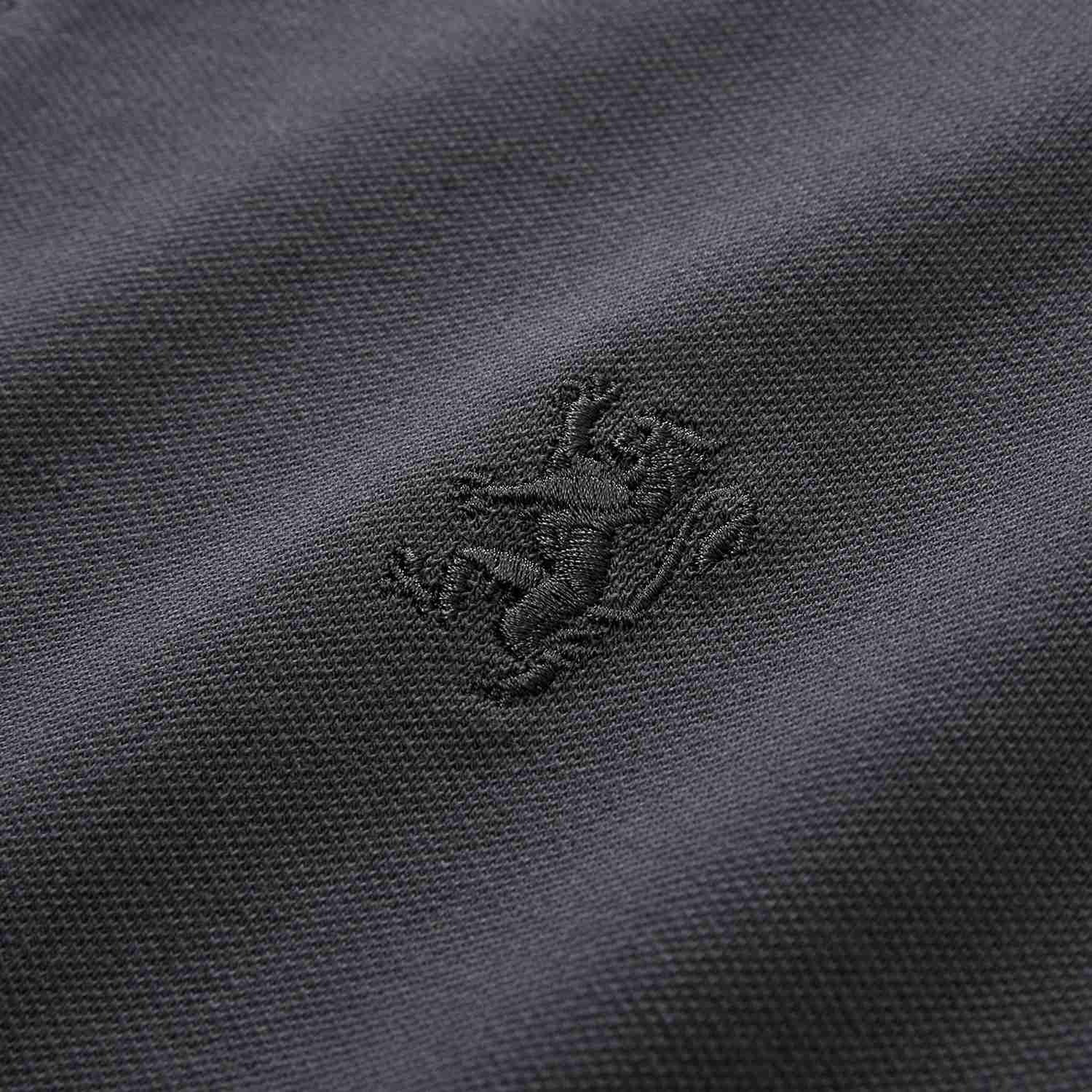 Men's Slim Fit Small Lion Zipper Polo