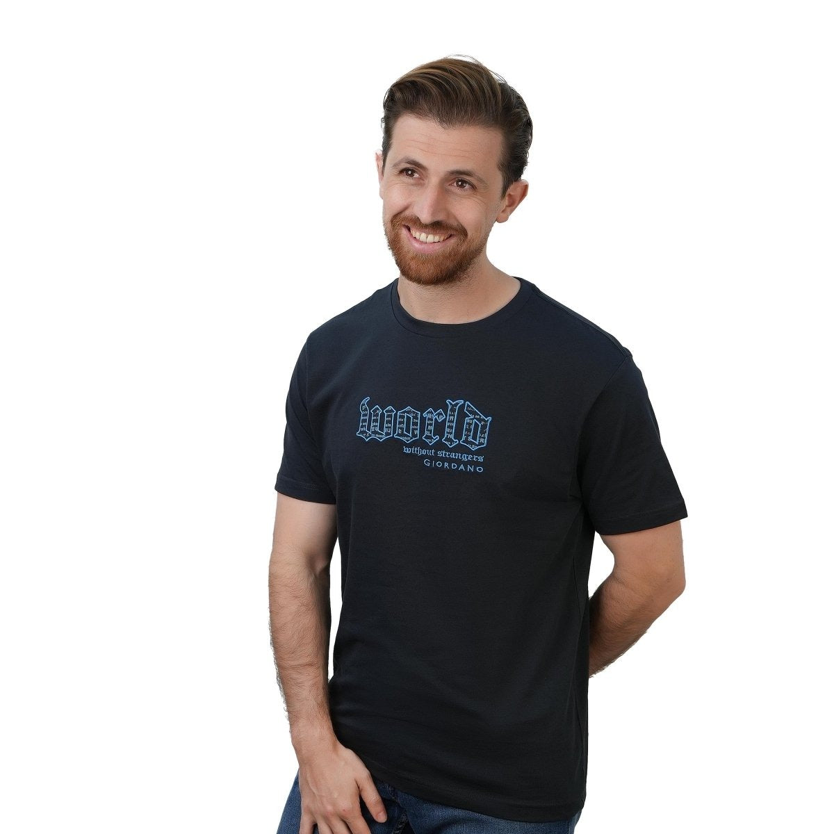 Men's Slim Fit Cotton Jersey Crew Neck Print Tee (WWS)