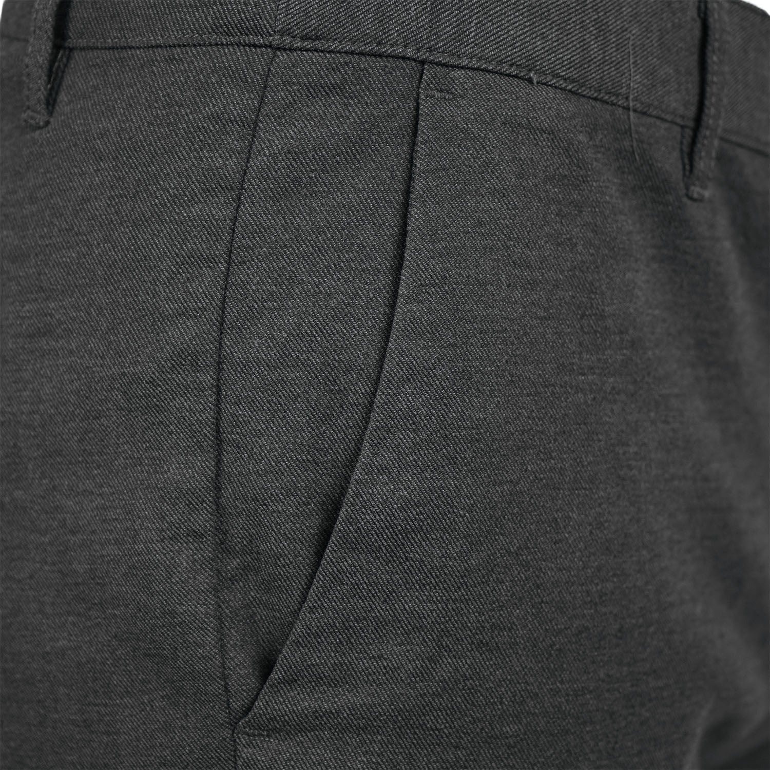 بنطال كاكي متوسط ​​الارتفاع بقصة عادية من قماش قطني/سباندكس تويل