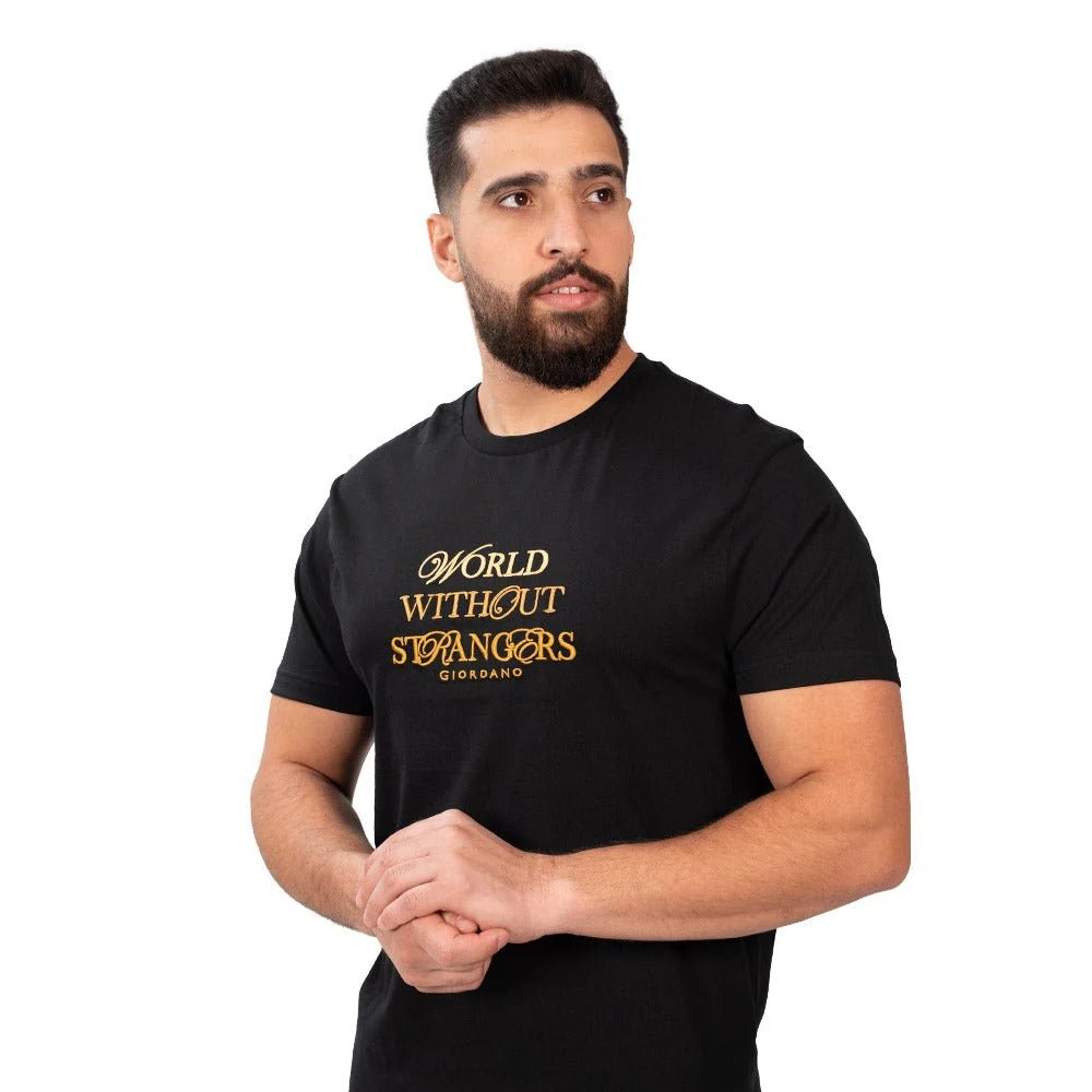 Men's Slim Fit Cotton Jersey Crew Neck Print Tee (WWS)