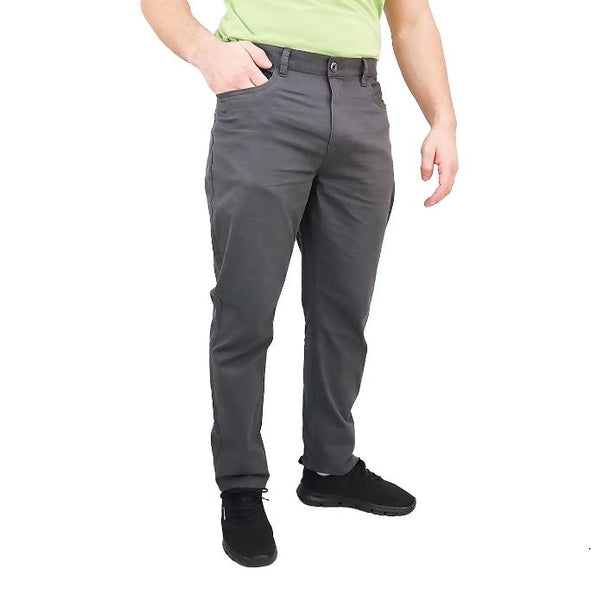 Cotton/Spandex Rise Regular Tapered Khakis (180 Elastic Waist band)