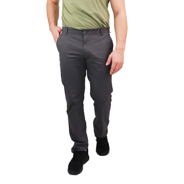 Cotton/Elastane Twill Low Rise Tapered Elastic Waist Khakis