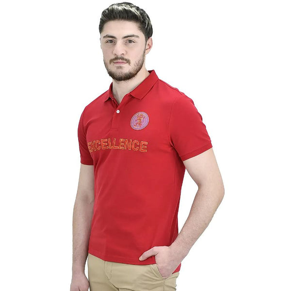 Cotton/Lycra Pique Knitted Collar Short Sleeve Slim Embroidery Bold Polo