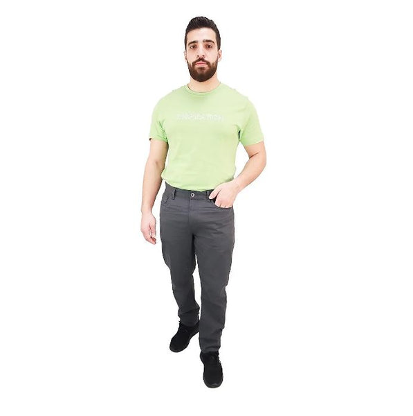 Cotton/Spandex Rise Regular Tapered Khakis (180 Elastic Waist band)