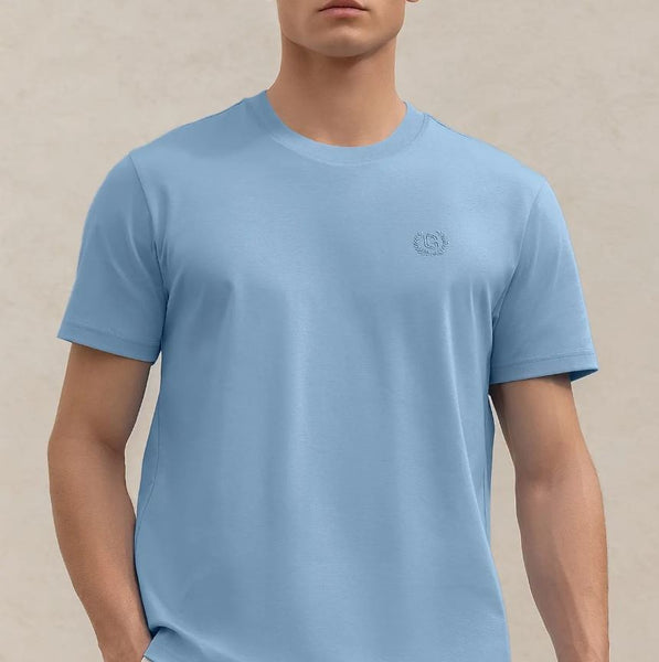 Cotton Interlock Crewneck Short Sleeve Embroidery Tees (Liquid Touch)