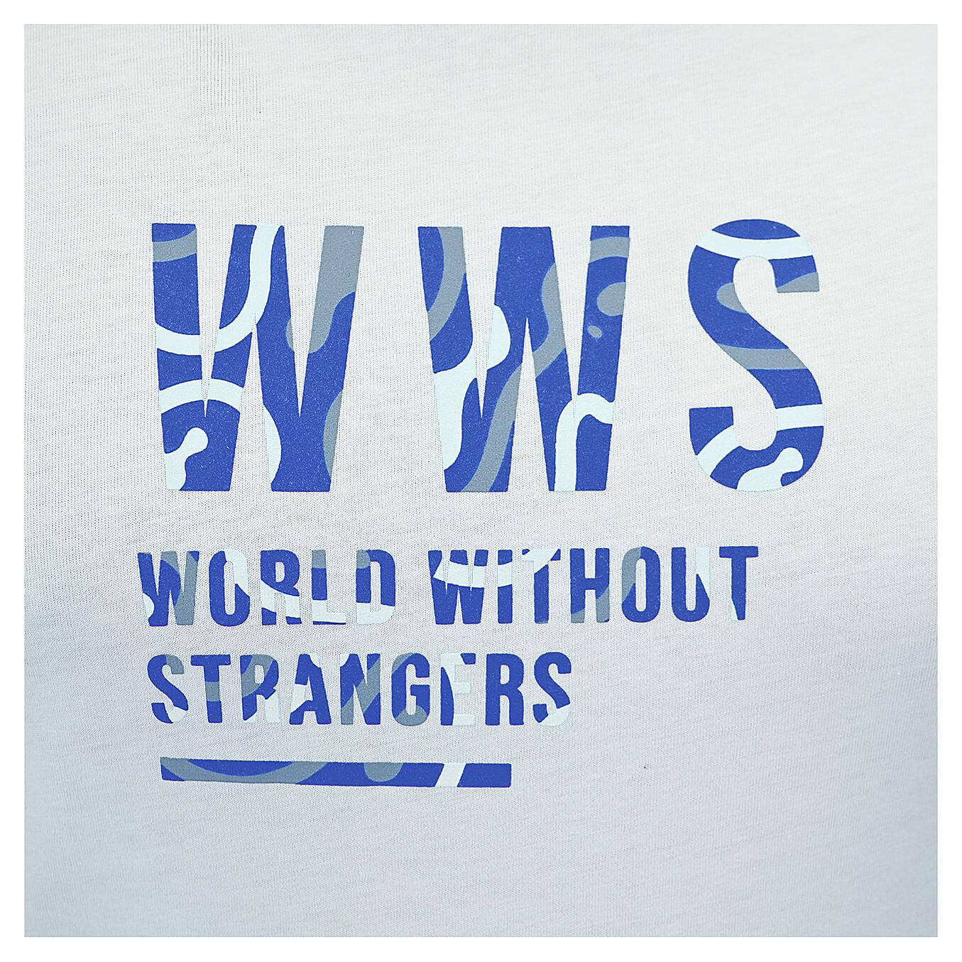 تيشيرت قطني مطبوع بأكمام قصيرة ورقبة دائرية (WWS)