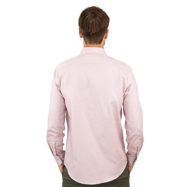 Cotton Oxford Long Sleeve Slim Embroidery Garment Wash Shirt