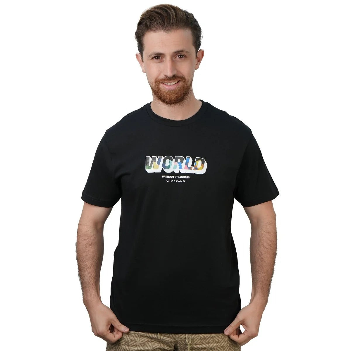 Men's Slim Fit Cotton Jersey Crew Neck Print Tee (WWS)