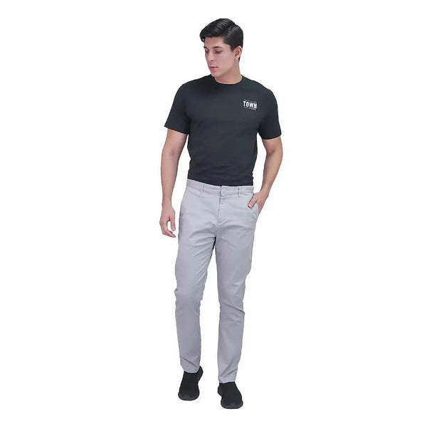 Cotton/Spandex Twill Mid Rise Regular Tapered Khakis