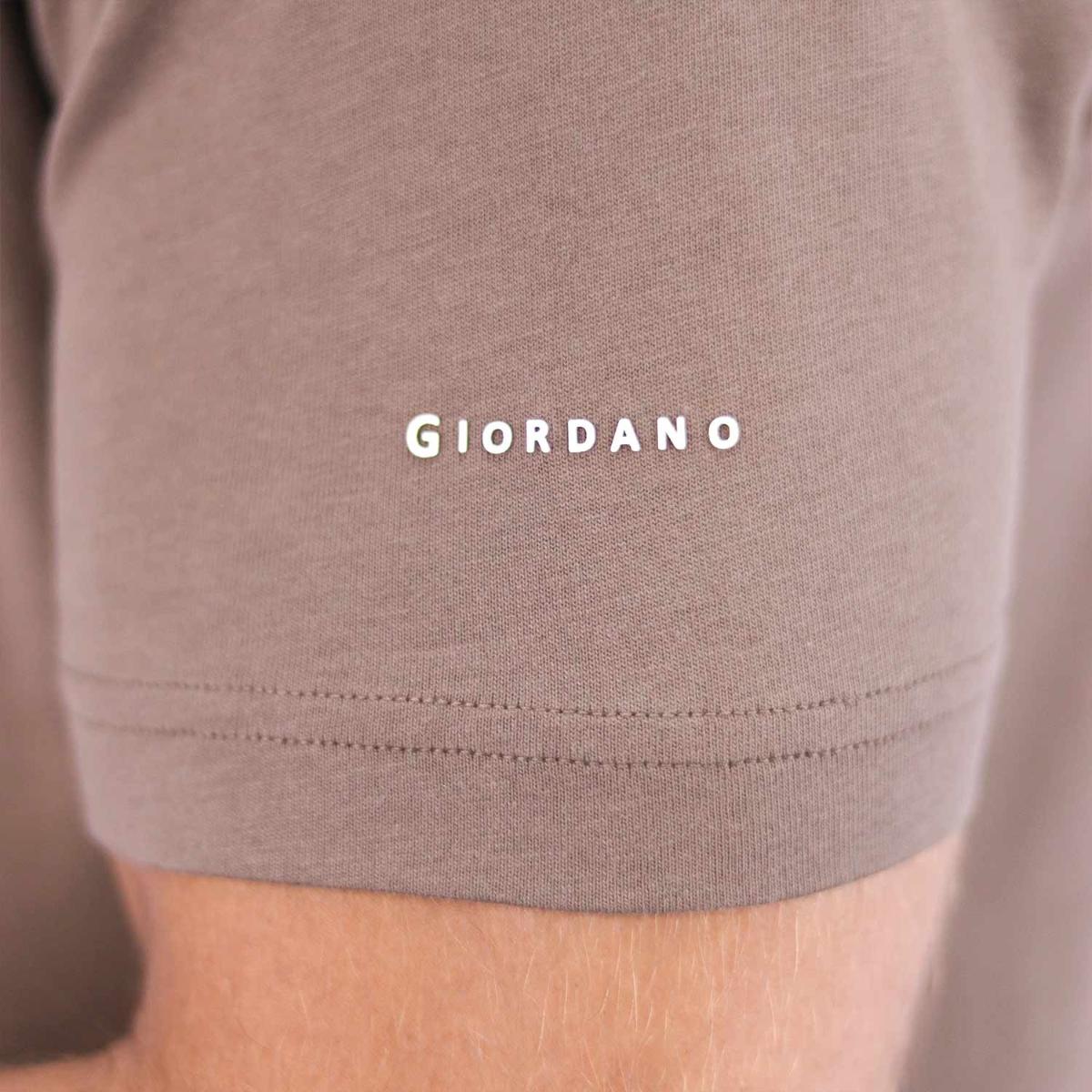 تيشيرت قطني ضيق بأكمام قصيرة ورقبة دائرية وياقة دائرية