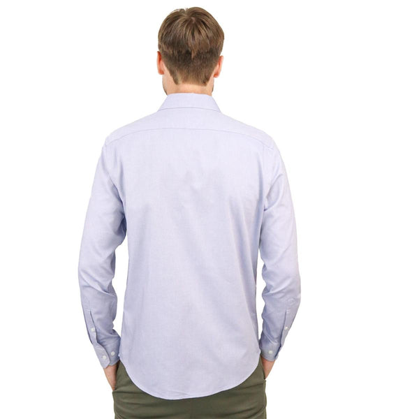 Cotton Oxford Long Sleeve Slim Embroidery Garment Wash Shirt