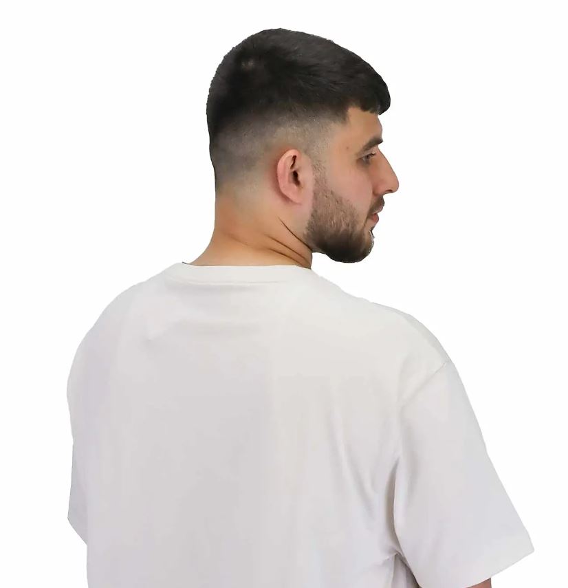 تيشيرت قطني مطبوع بأكمام قصيرة ورقبة دائرية وياقة دائرية