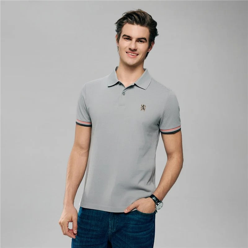 Men’s Slim Fit Embroidery Solid Polo