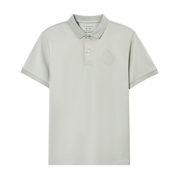 Cotton Interlock Knitted Collar Short Sleeve Slim Embroidery Liquid Touch Badge Polo