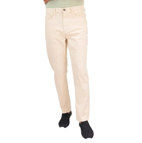 Cotton/Spandex Rise Regular Tapered Khakis (180 Elastic Waist band)