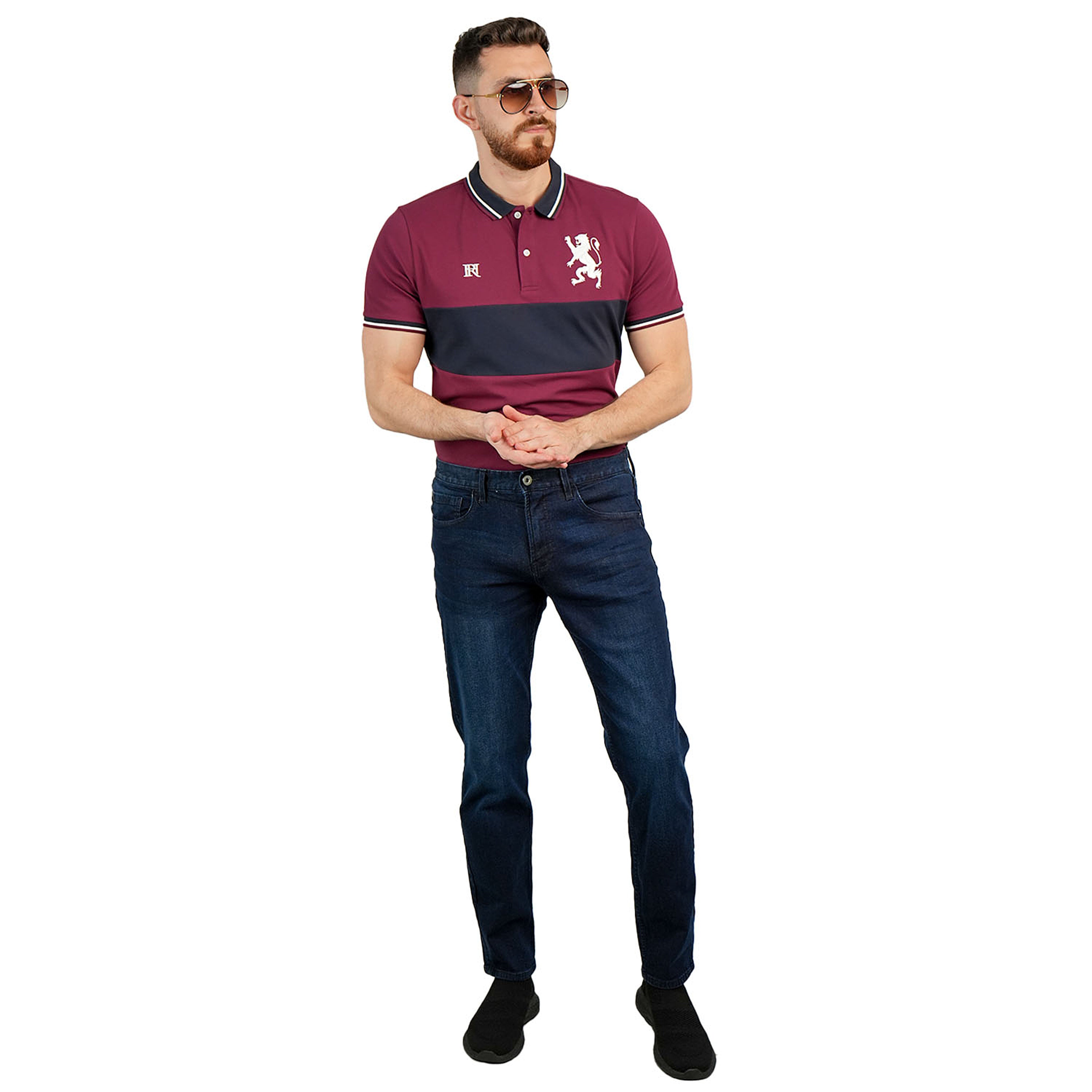 بنطلون جينز ضيق من القطن والإيلاستين