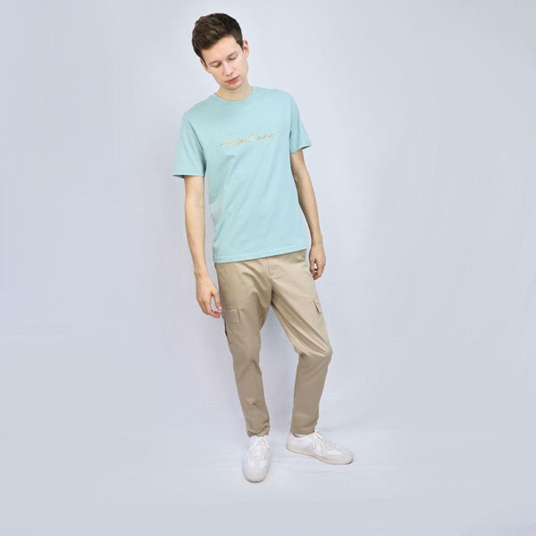 Cotton Jersey Crewneck Short Sleeve Slim Print Tees (Signature Tees)