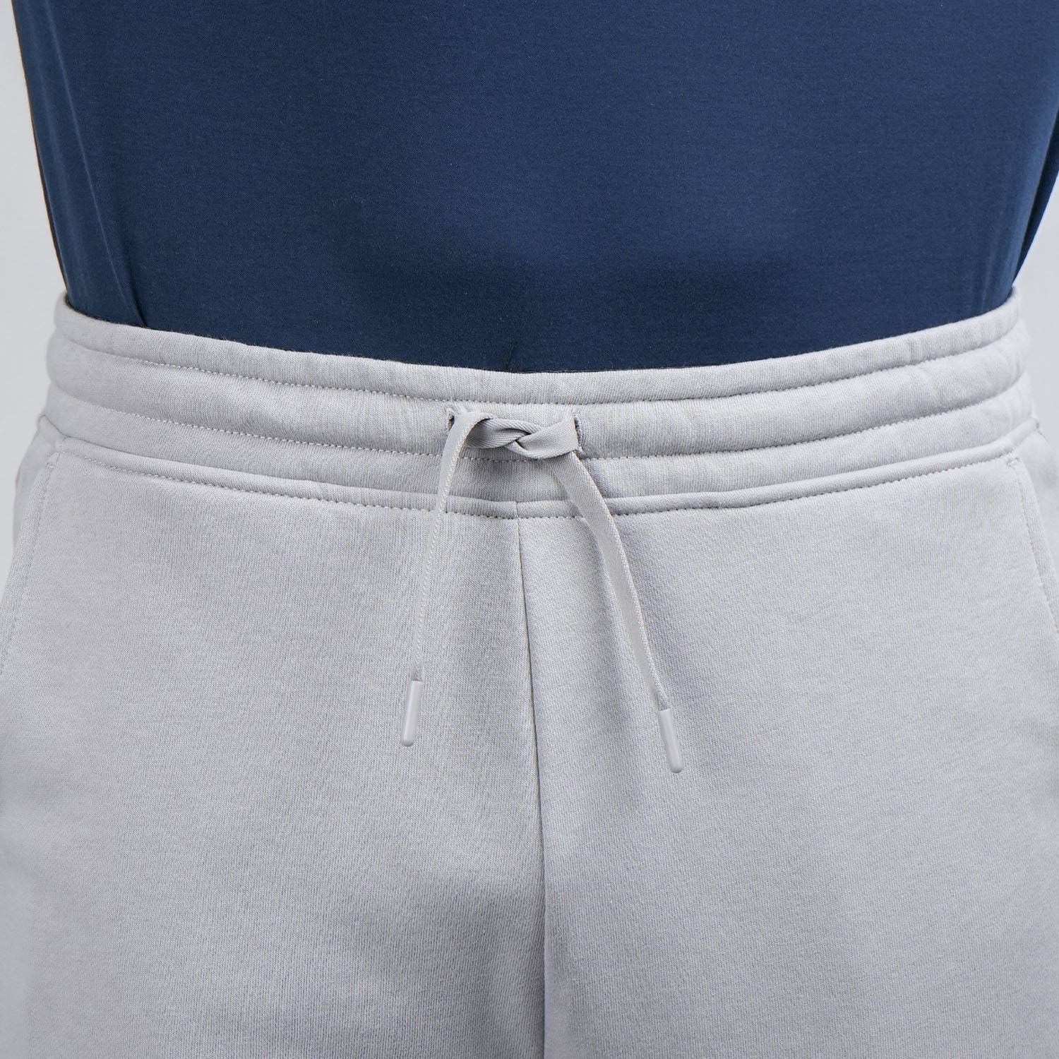 بنطال رياضي متوسط ​​الارتفاع بقصة ضيقة ومطاطية من القطن/البوليستر من قماش تيري فرنسي