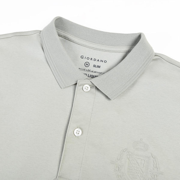 Cotton Interlock Knitted Collar Short Sleeve Slim Embroidery Liquid Touch Badge Polo