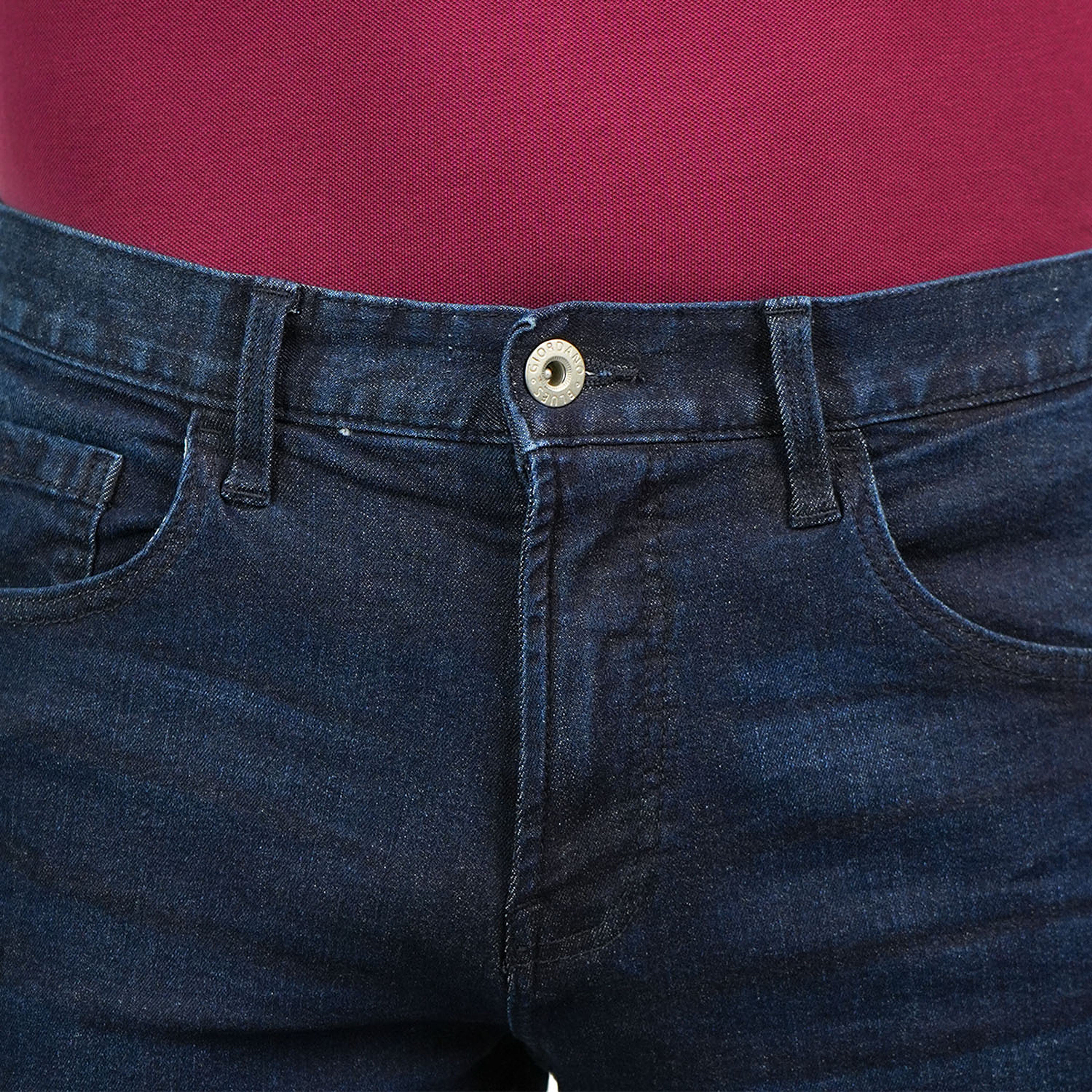 بنطلون جينز ضيق من القطن والإيلاستين