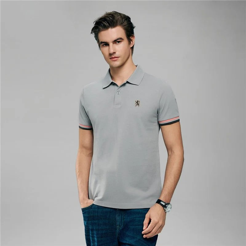 Men’s Slim Fit Embroidery Solid Polo