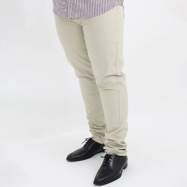 Cotton/Spandex Rise Regular Tapered Khakis (180 Elastic Waist band)