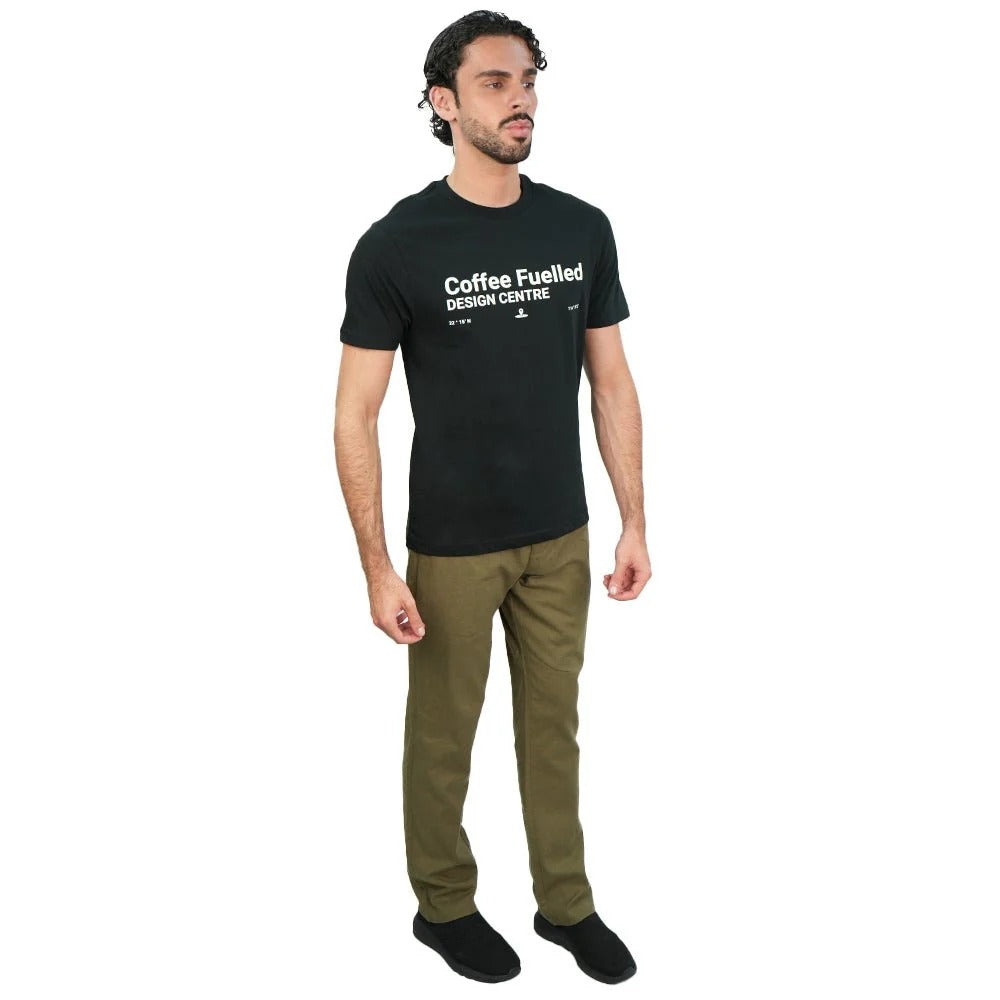 Men's Slim Cotton Crew Neck Message Print Tee