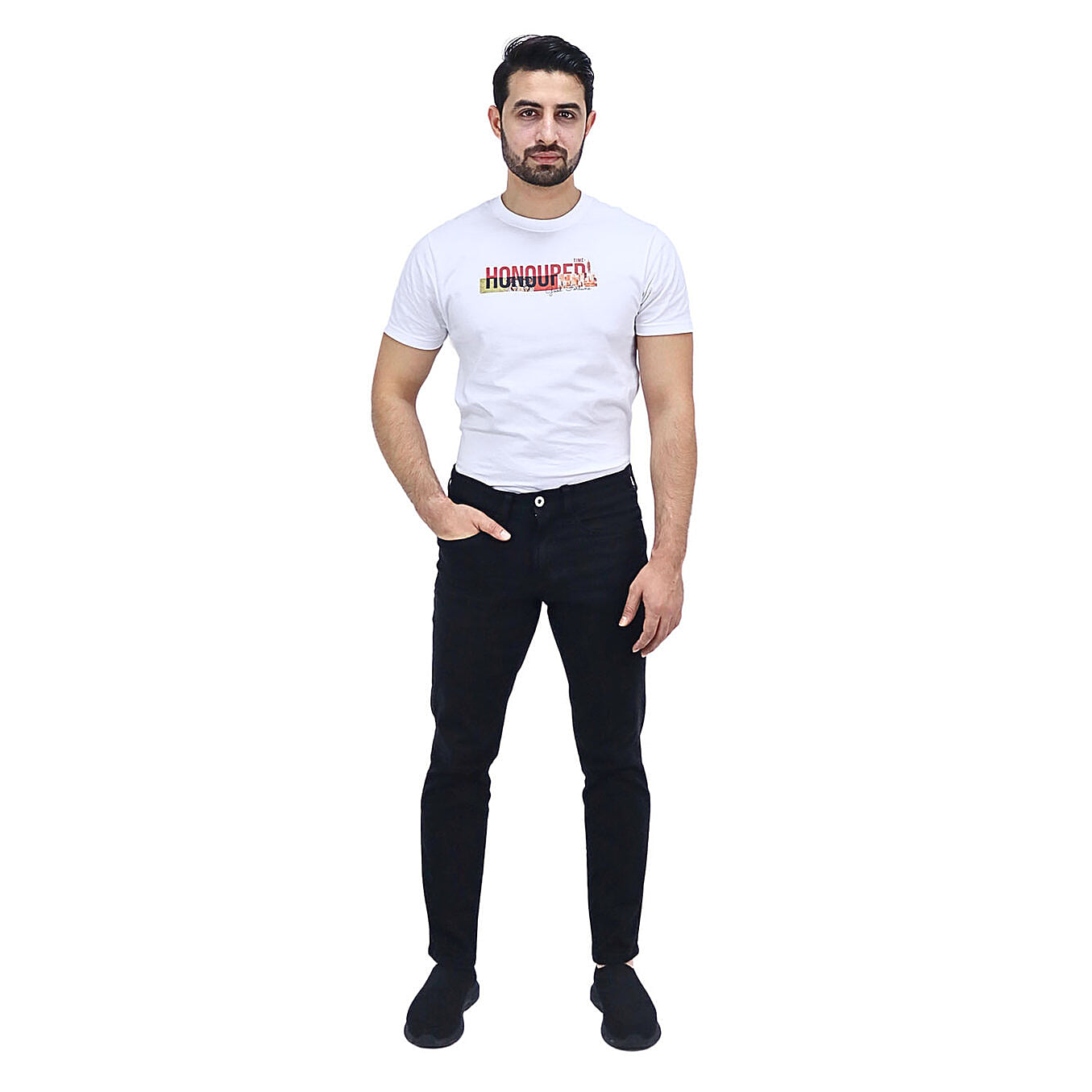 بنطلون جينز ضيق من القطن والإيلاستين