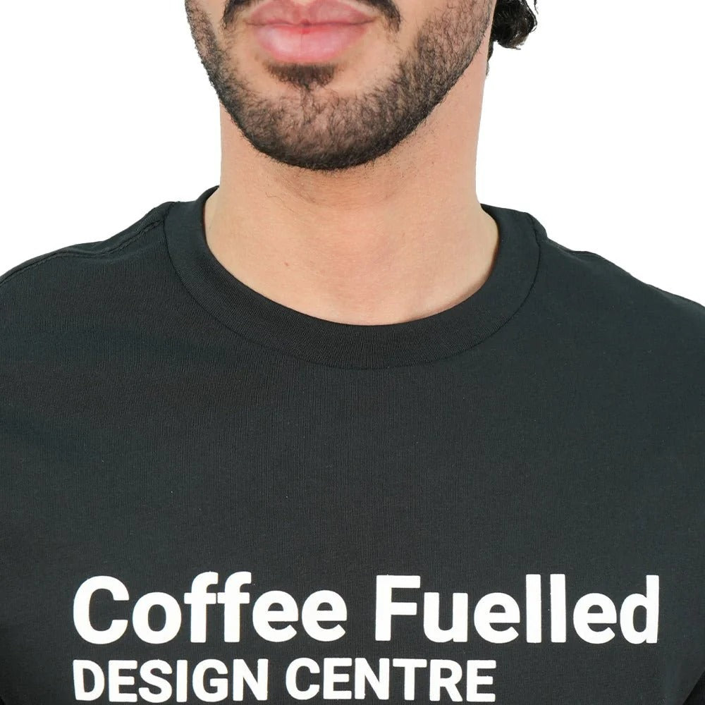 Men's Slim Cotton Crew Neck Message Print Tee