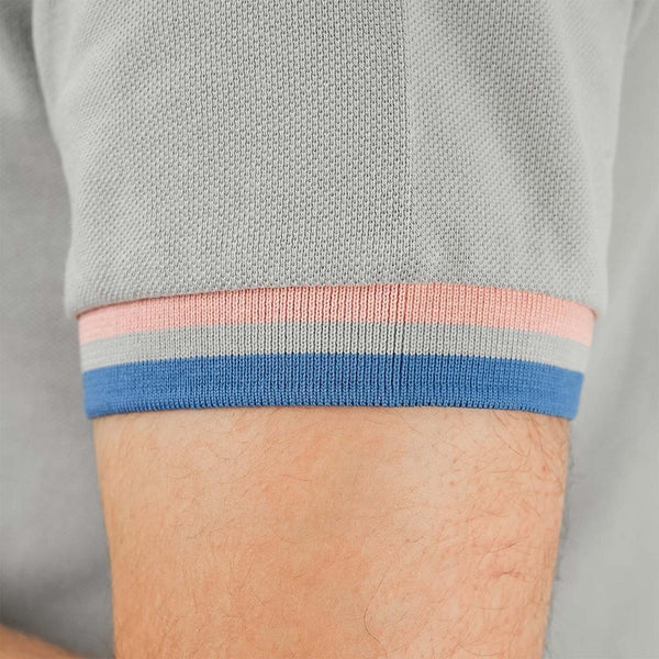 Cotton Pique Flat Knitted Collar Short Sleeve Slim Embroidery Solid Polo