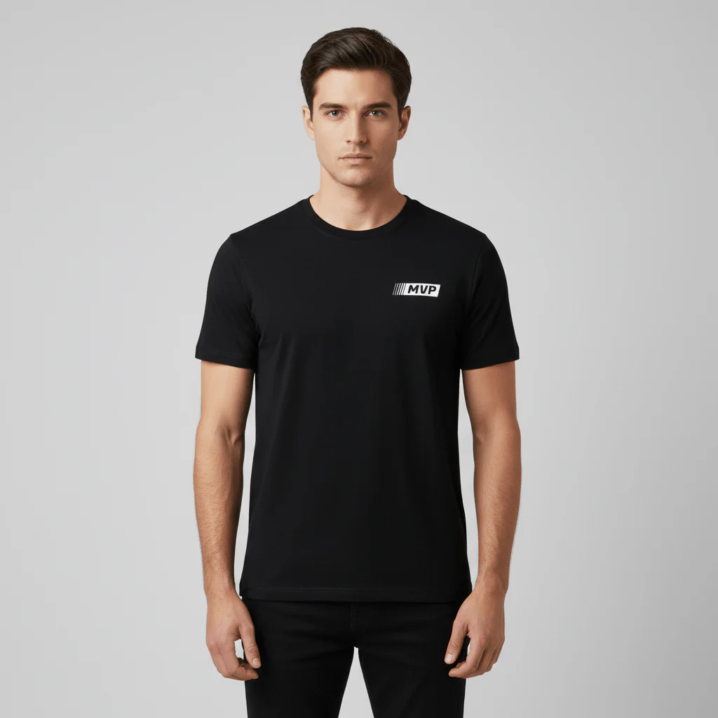 تيشيرت قطني مطبوع بأكمام قصيرة ورقبة دائرية وياقة دائرية