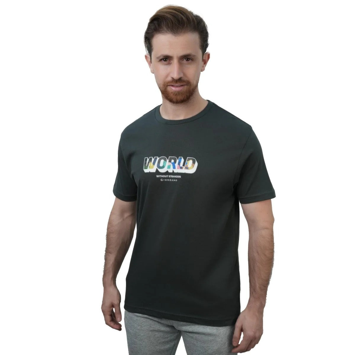 Men's Slim Fit Cotton Jersey Crew Neck Print Tee (WWS)