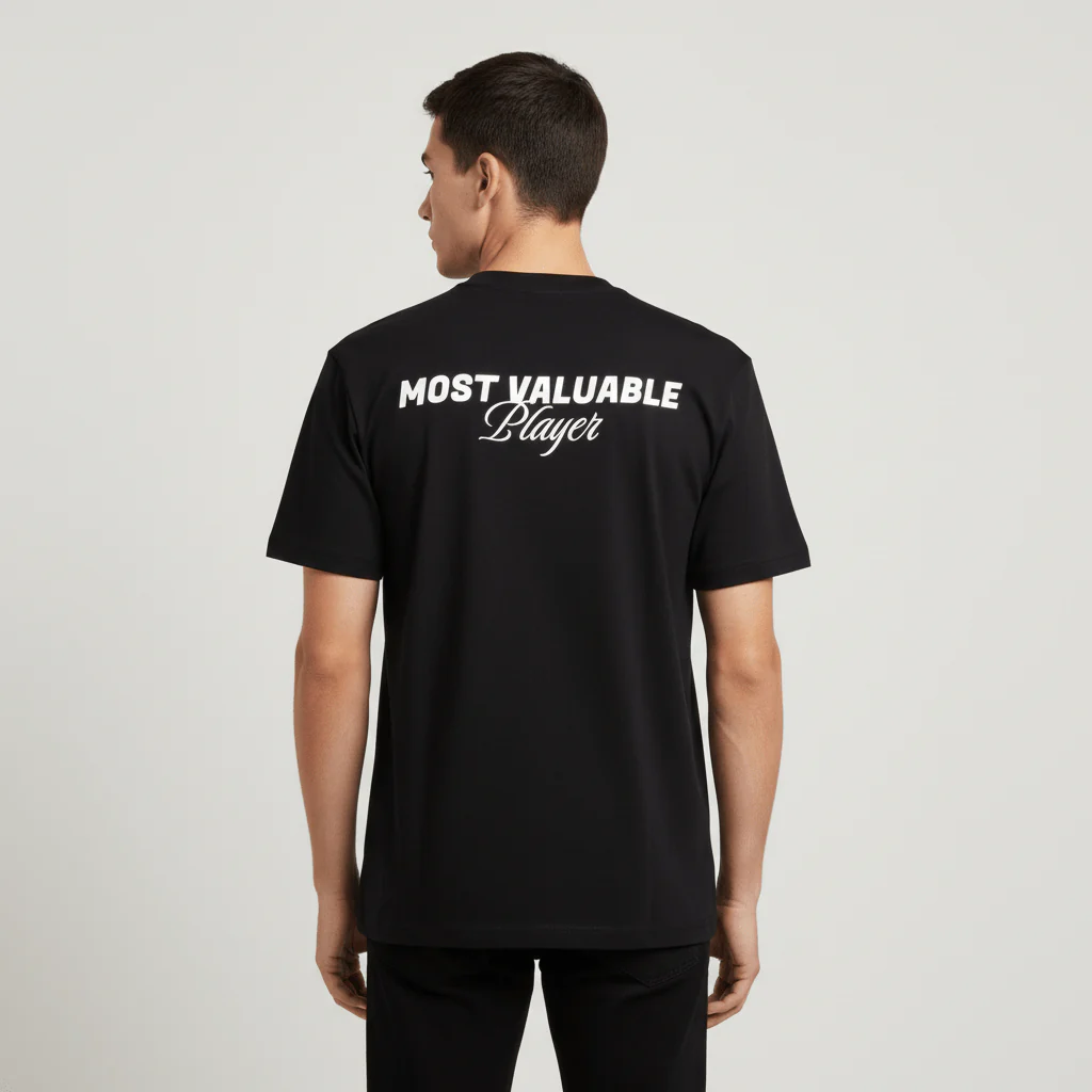 تيشيرت قطني مطبوع بأكمام قصيرة ورقبة دائرية وياقة دائرية