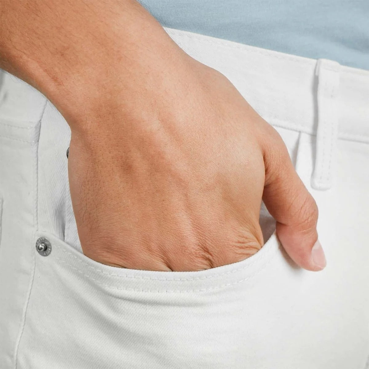 بنطلون جينز ضيق من القطن والإيلاستين