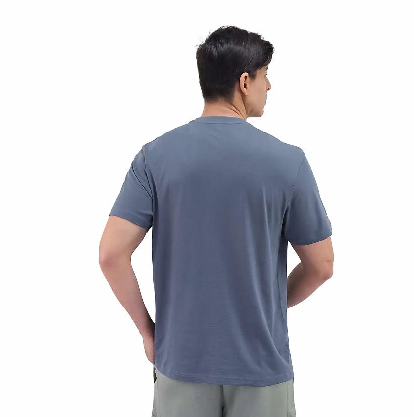 تيشيرت قطني ضيق بأكمام قصيرة ورقبة دائرية وياقة دائرية