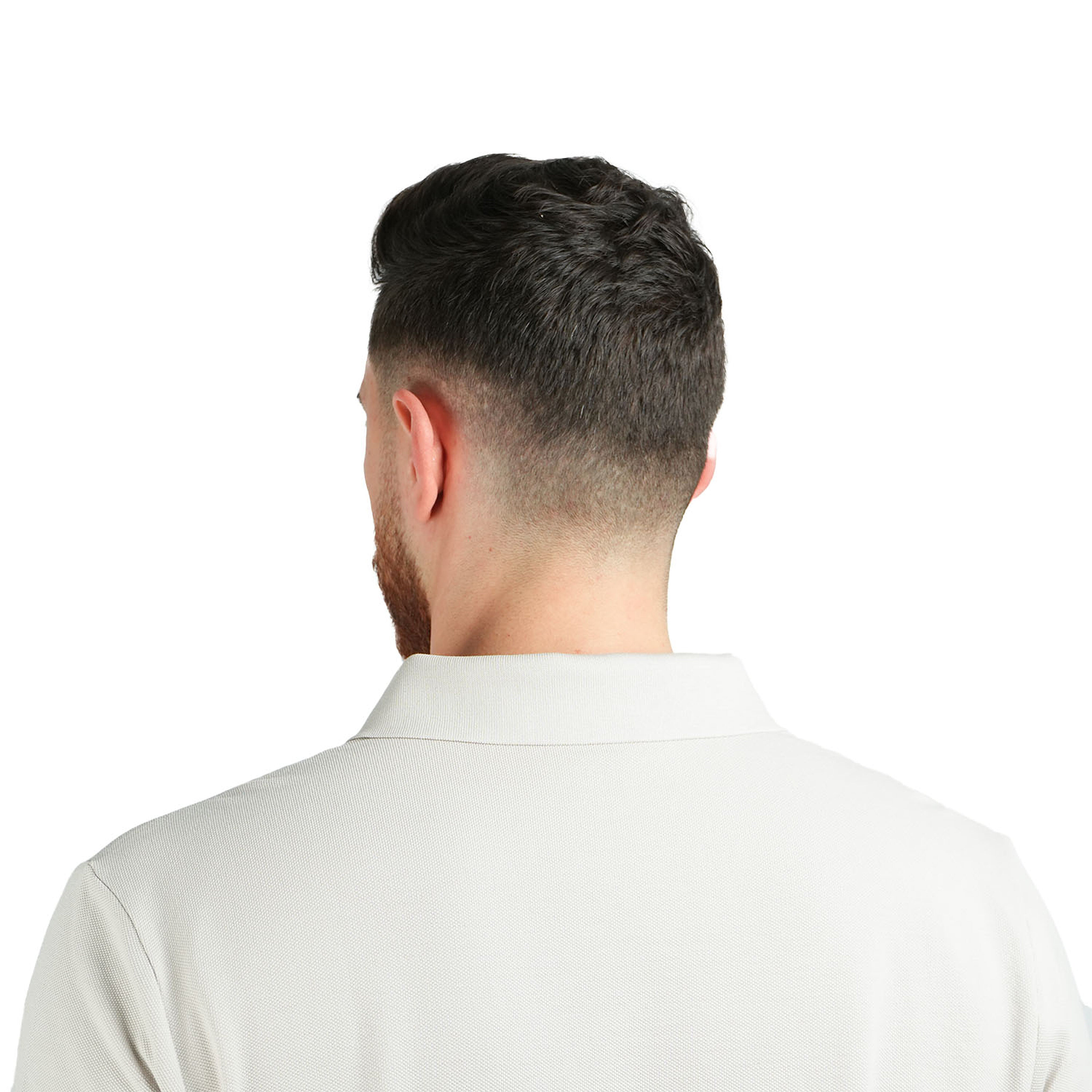 قميص بولو قطني بيكيه بياقة محبوكة مسطحة وأكمام قصيرة مطرزة بلون موحد (قميص بولو رياضي)