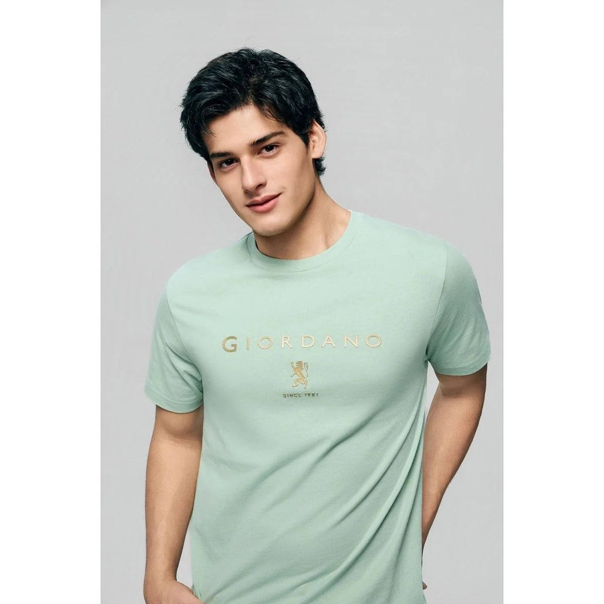 Men's Slim Cotton Crew Neck Signature Print Tee