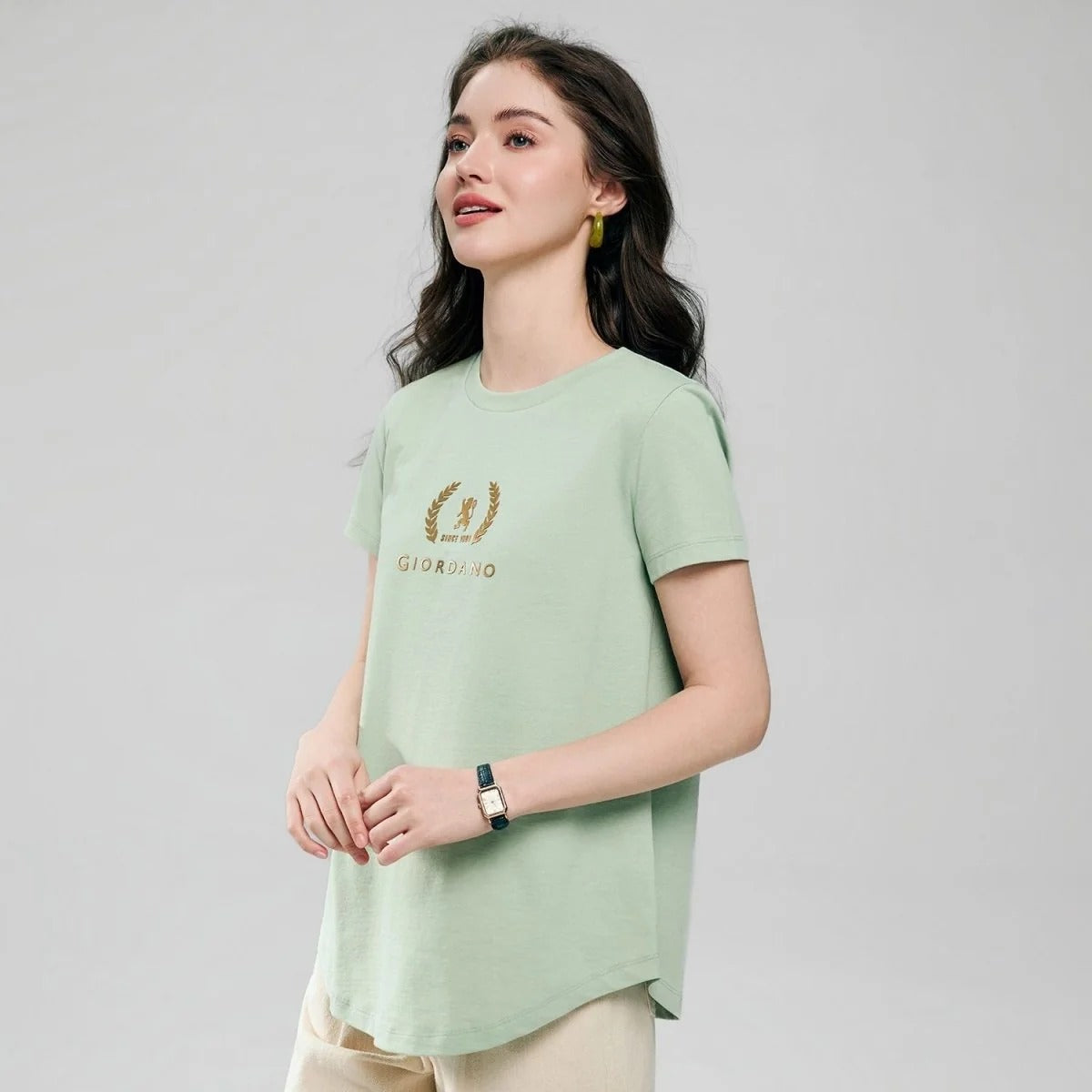 Women's Regular Fit Cotton Crew Neck Printed Tee