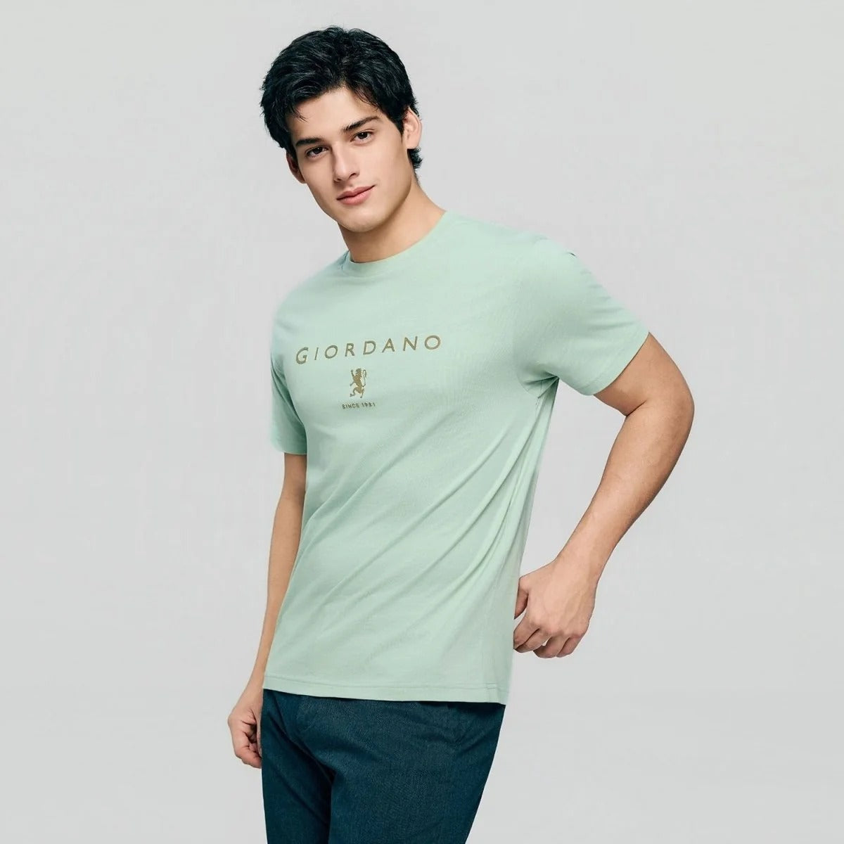 Men's Slim Cotton Crew Neck Signature Print Tee
