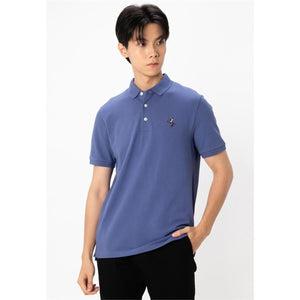 Cotton/Lycra Pique Knitted Collar Short Sleeve Slim Embroidery Solid Polo