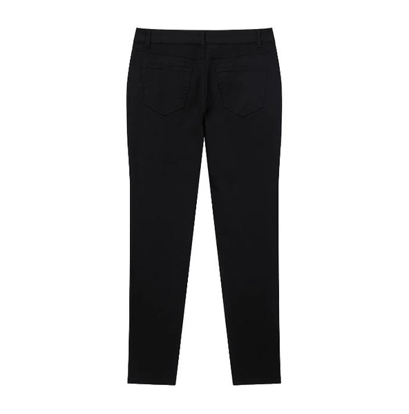 Women Cotton/Spandex Rise Slim Tapered Pocket Pants (180 Elastic Waist Band)