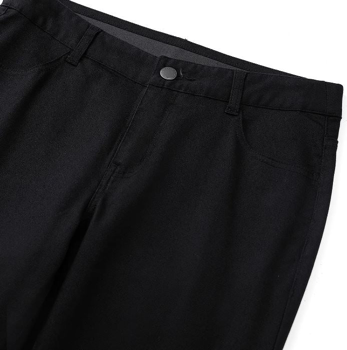 بنطلون نسائي ضيق بخصر مطاطي 180 مم، مصنوع من القطن والإيلاستين، بقصة ضيقة وجيب.