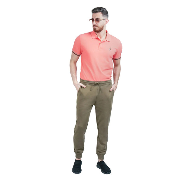 Cotton/Polyester French Terry Mid Rise Slim Tapered Elastic Joggers