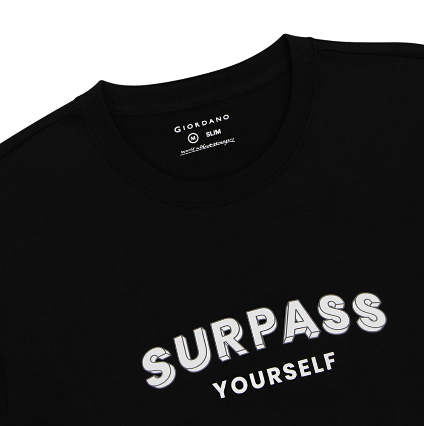 تيشيرت قطني مطبوع بأكمام قصيرة ورقبة دائرية وياقة دائرية