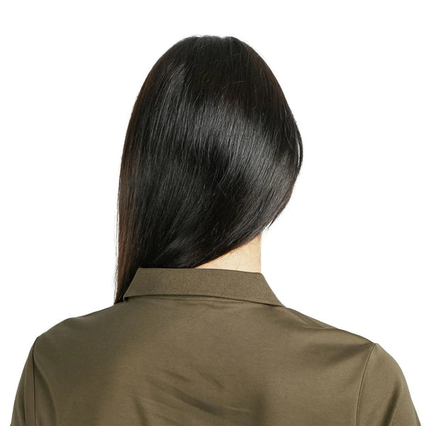 Women Cotton Interlock Flat Knitted Collar Short Sleeve Embroidery Solid Polo