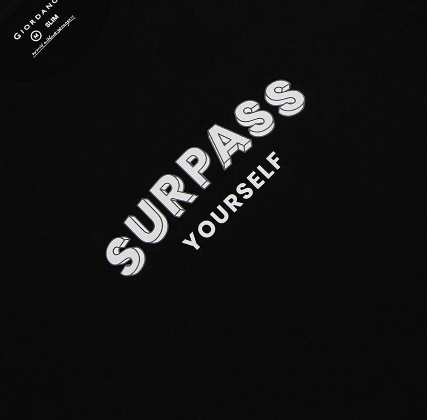 تيشيرت قطني مطبوع بأكمام قصيرة ورقبة دائرية وياقة دائرية