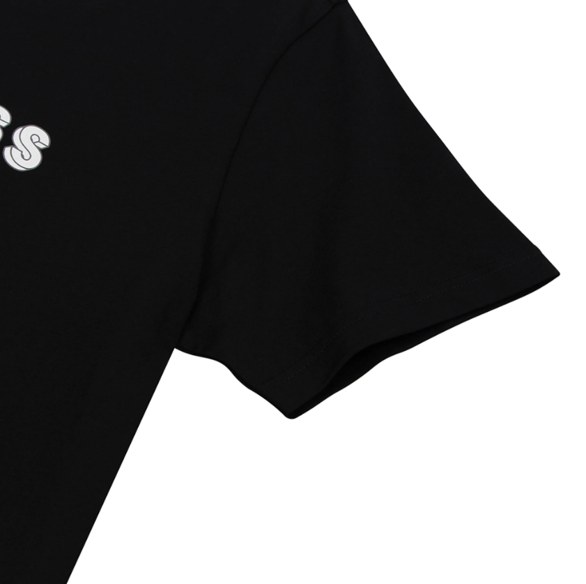 تيشيرت قطني مطبوع بأكمام قصيرة ورقبة دائرية وياقة دائرية