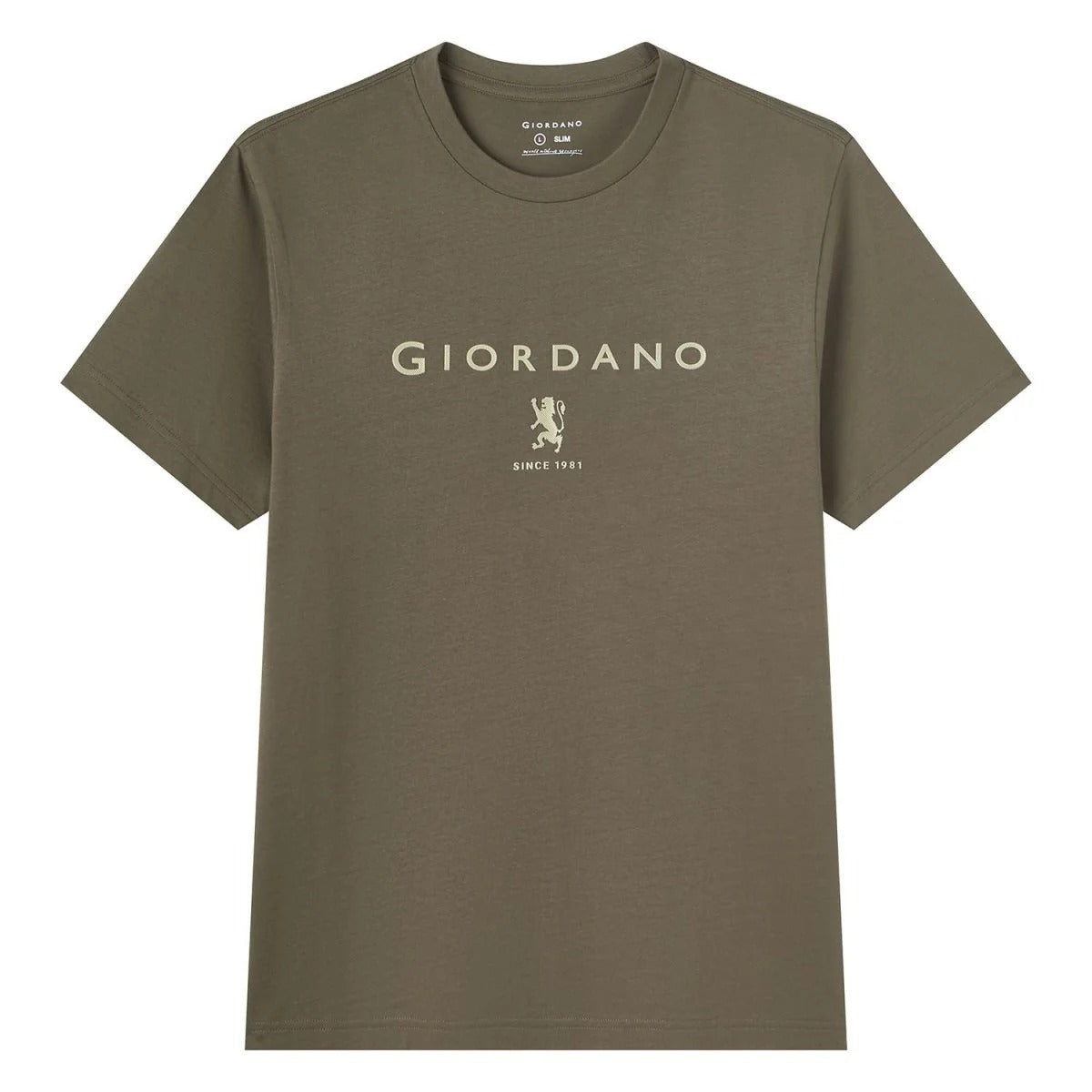 Men's Slim Cotton Crew Neck Signature Print Tee